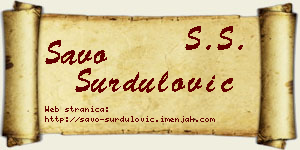 Savo Surdulović vizit kartica